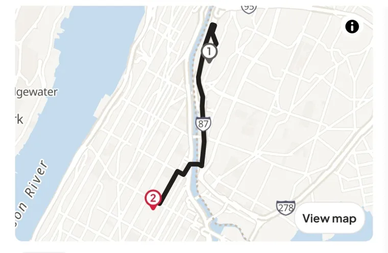 The trip in the Pulse driver app